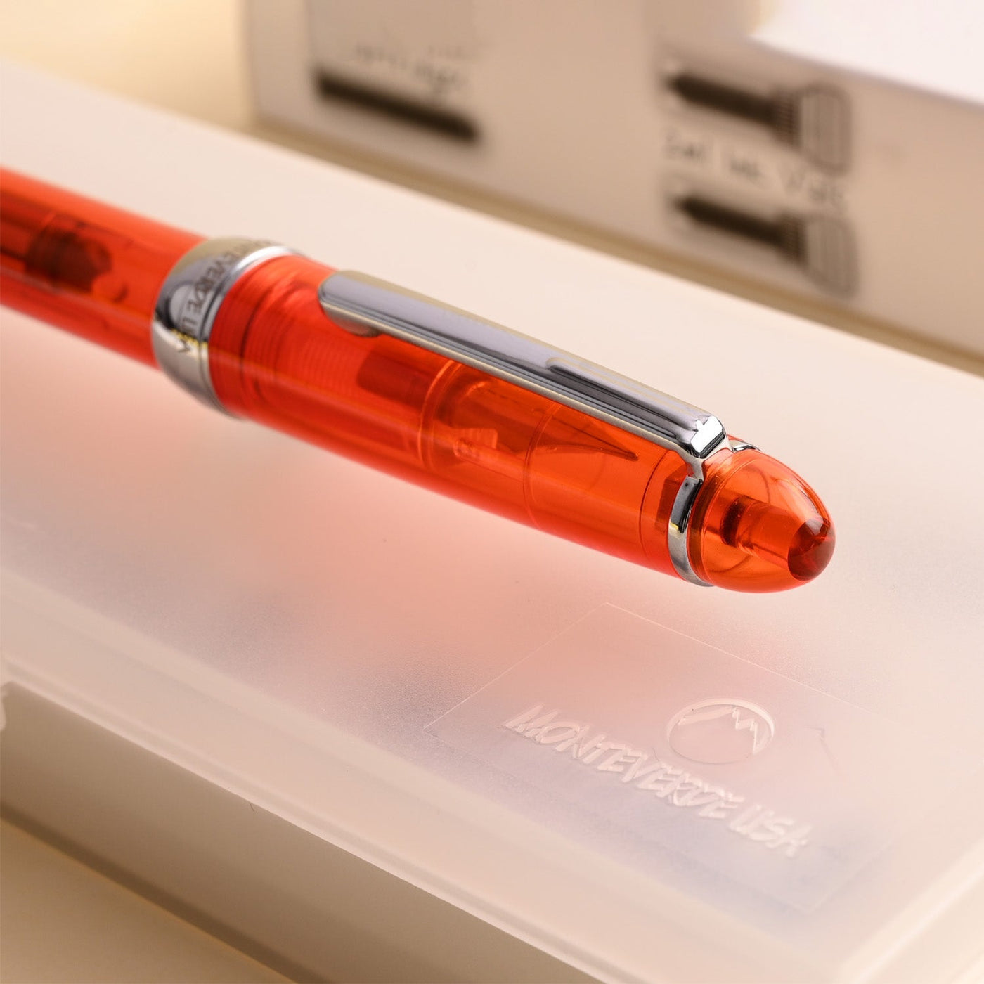 Monteverde Monza ID Fountain Pen - Orange CT - penpencilink