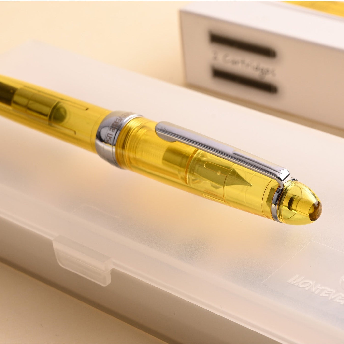 Monteverde Monza ID Fountain Pen - Yellow CT - penpencilink