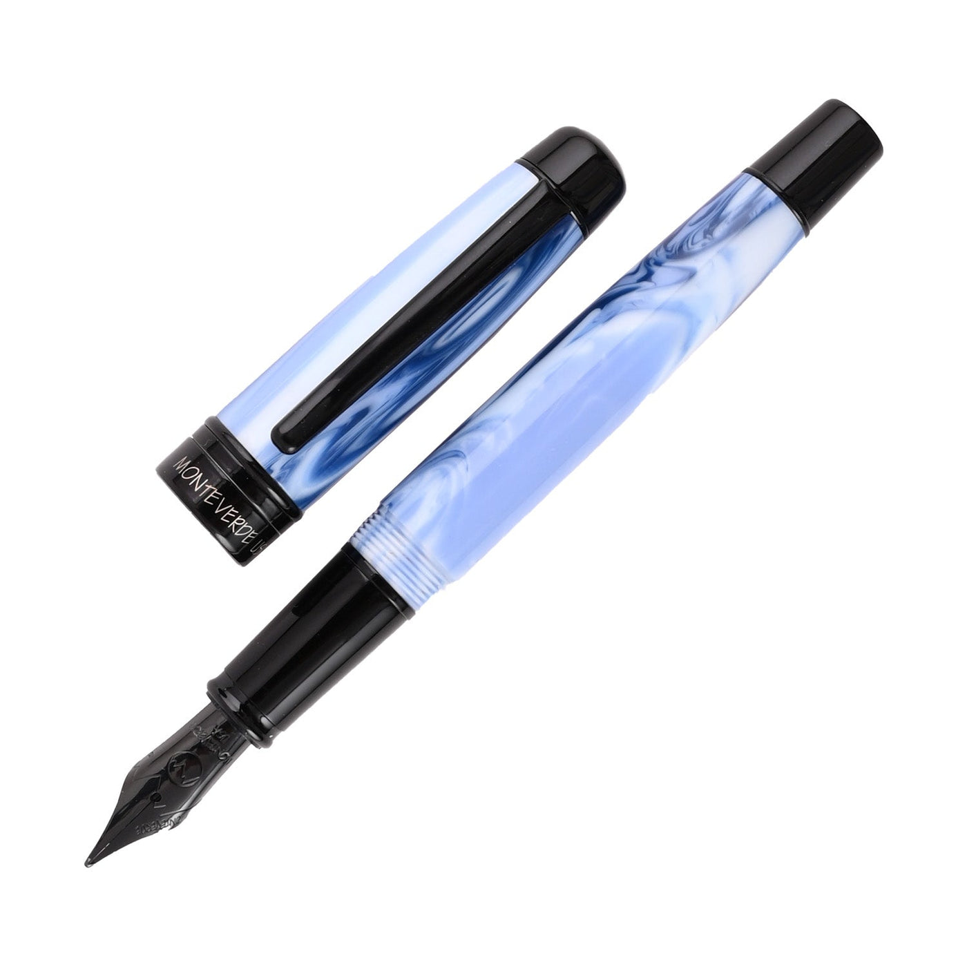 Monteverde Prima Fountain Pen - Blue Swirl BT - penpencilink