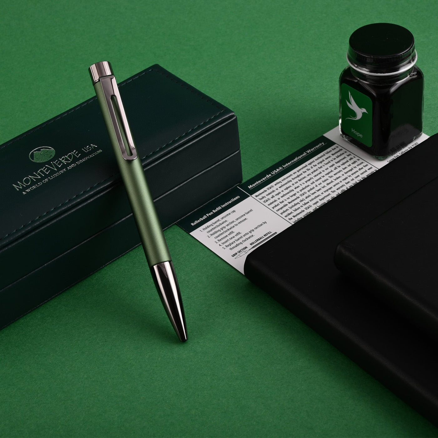 Monteverde Ritma Ball Pen - Green - penpencilink