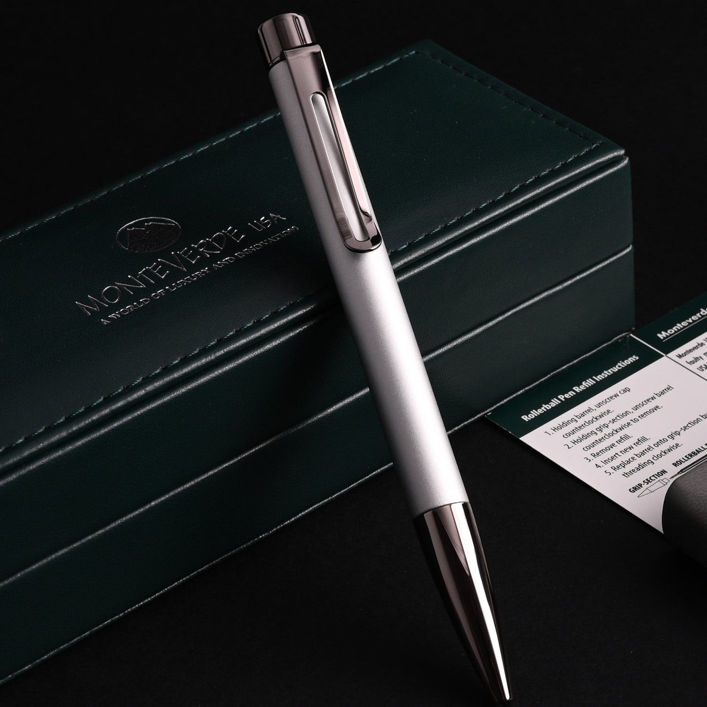 Monteverde Ritma Ball Pen - Silver - penpencilink
