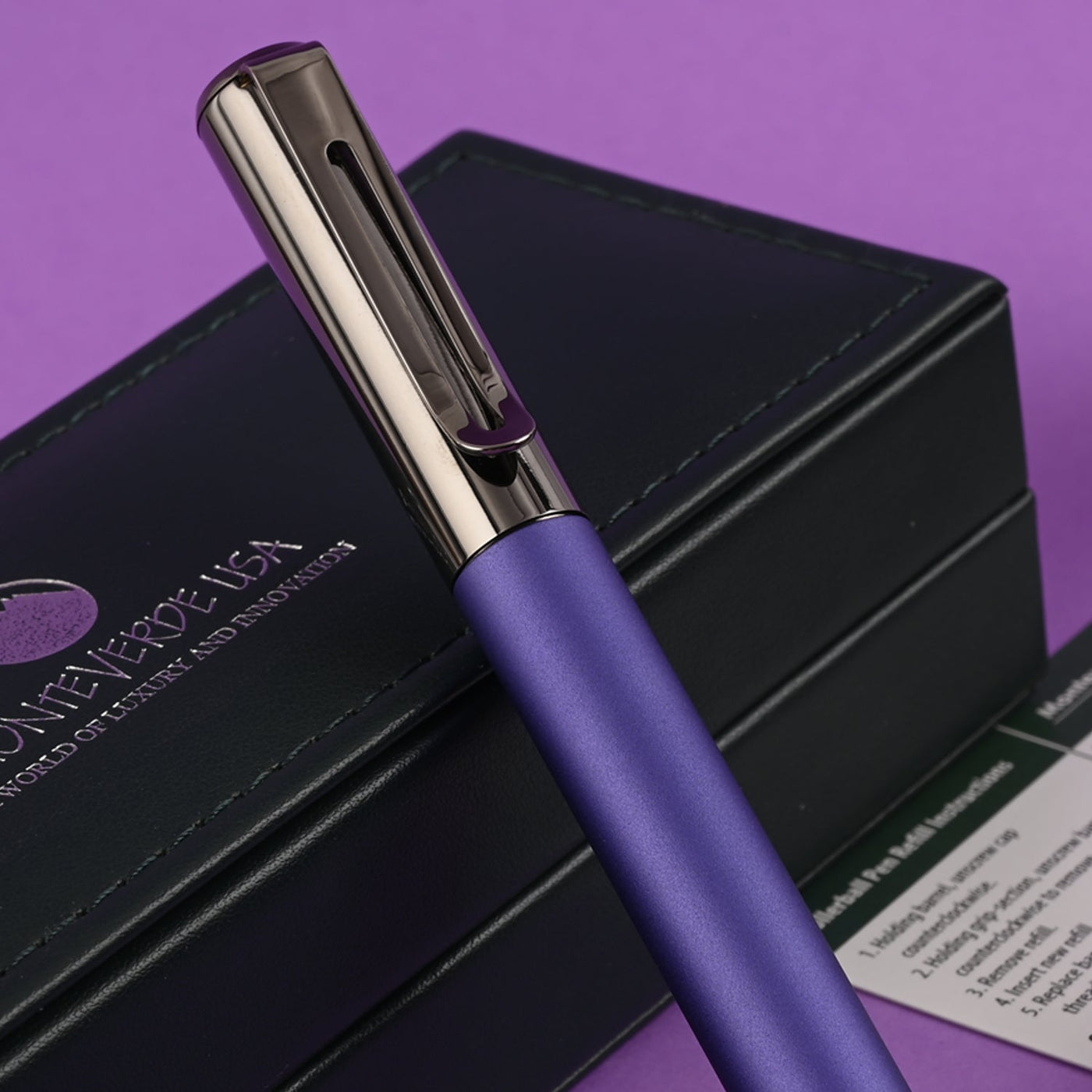 Monteverde Ritma Roller Ball Pen - Purple - penpencilink