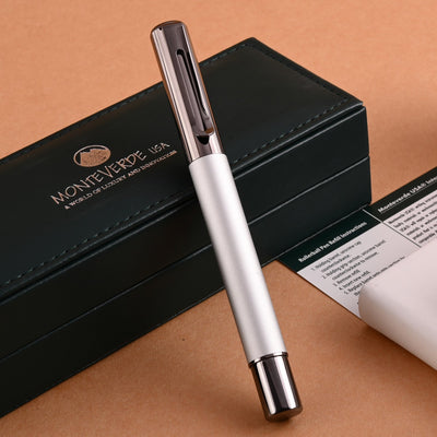Monteverde Ritma Roller Ball Pen - Silver - penpencilink