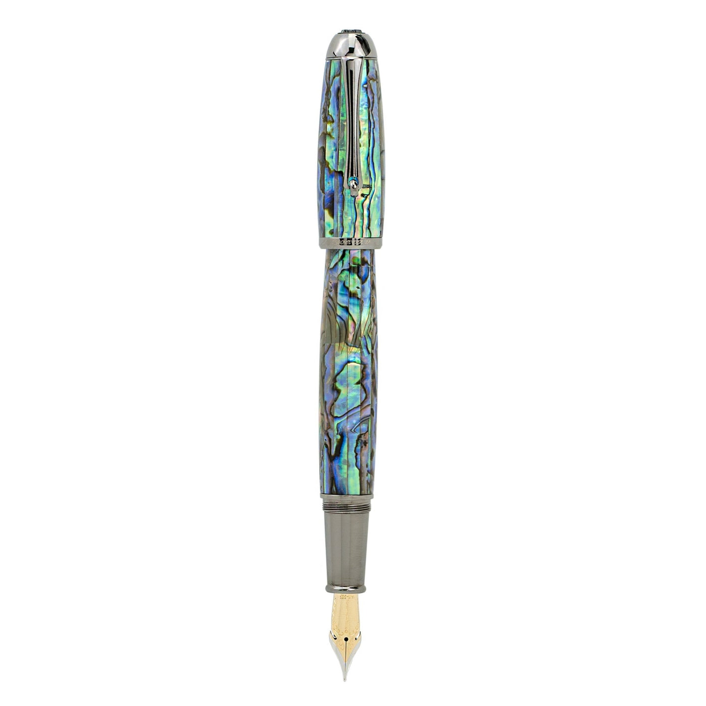 Monteverde Super Mega Abalone 14K Gold Fountain Pen - Gunmetal (Limited Edition) - penpencilink