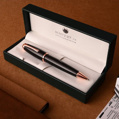 Monteverde Super Mega Carbon Fibre Ball Pen - Black RGT - penpencilink