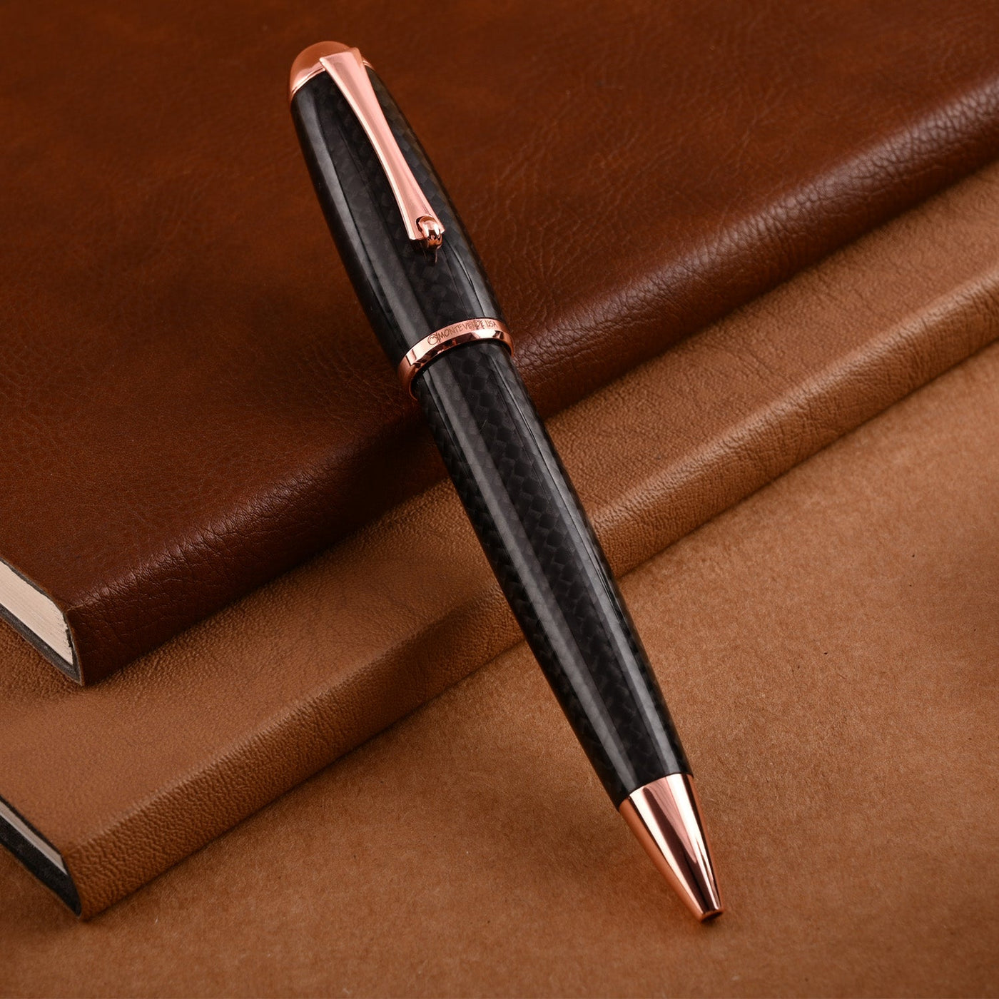 Monteverde Super Mega Carbon Fibre Ball Pen - Black RGT - penpencilink