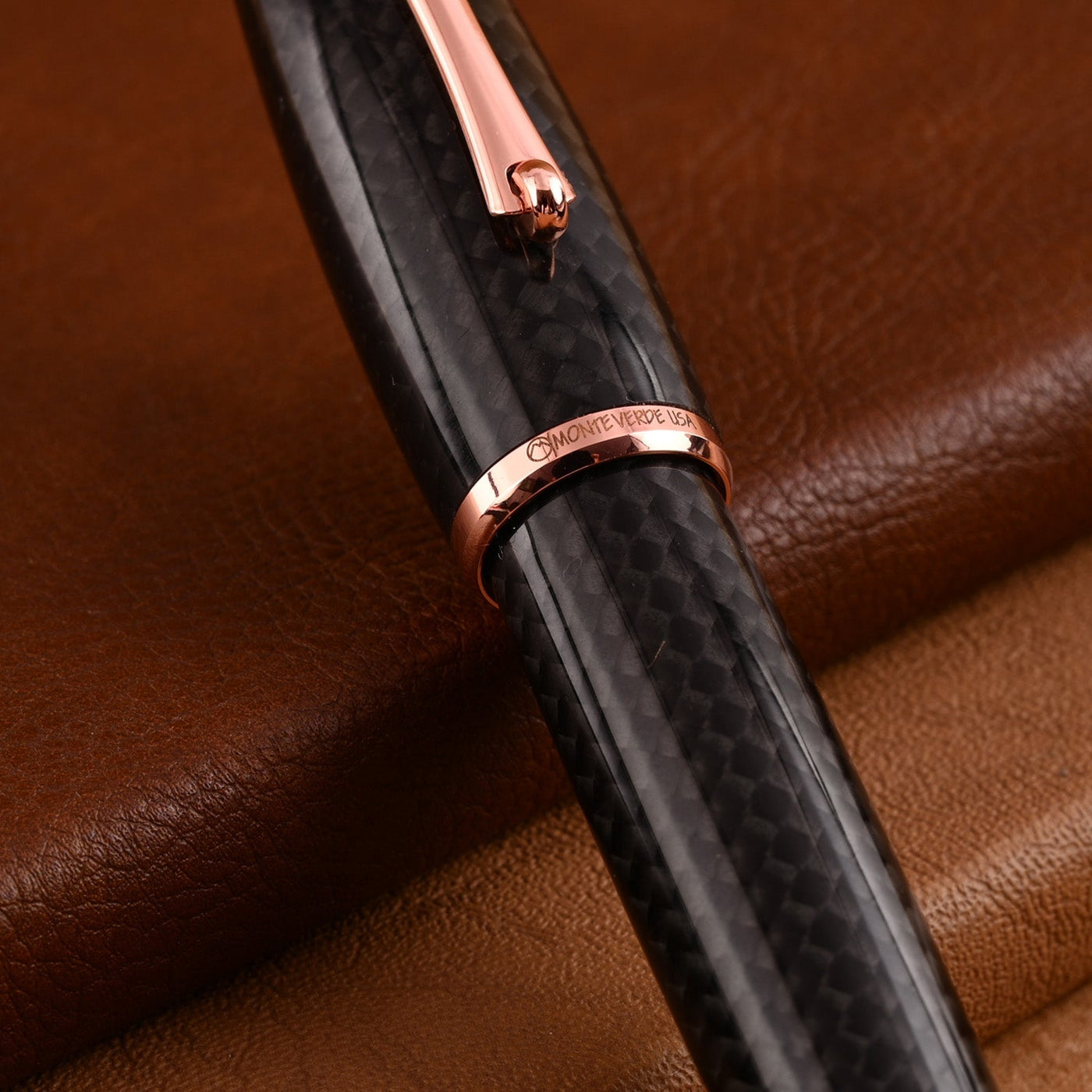 Monteverde Super Mega Carbon Fibre Ball Pen - Black RGT - penpencilink