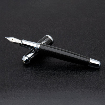Monteverde Super Mega Carbon Fibre Fountain Pen - Black CT - penpencilink
