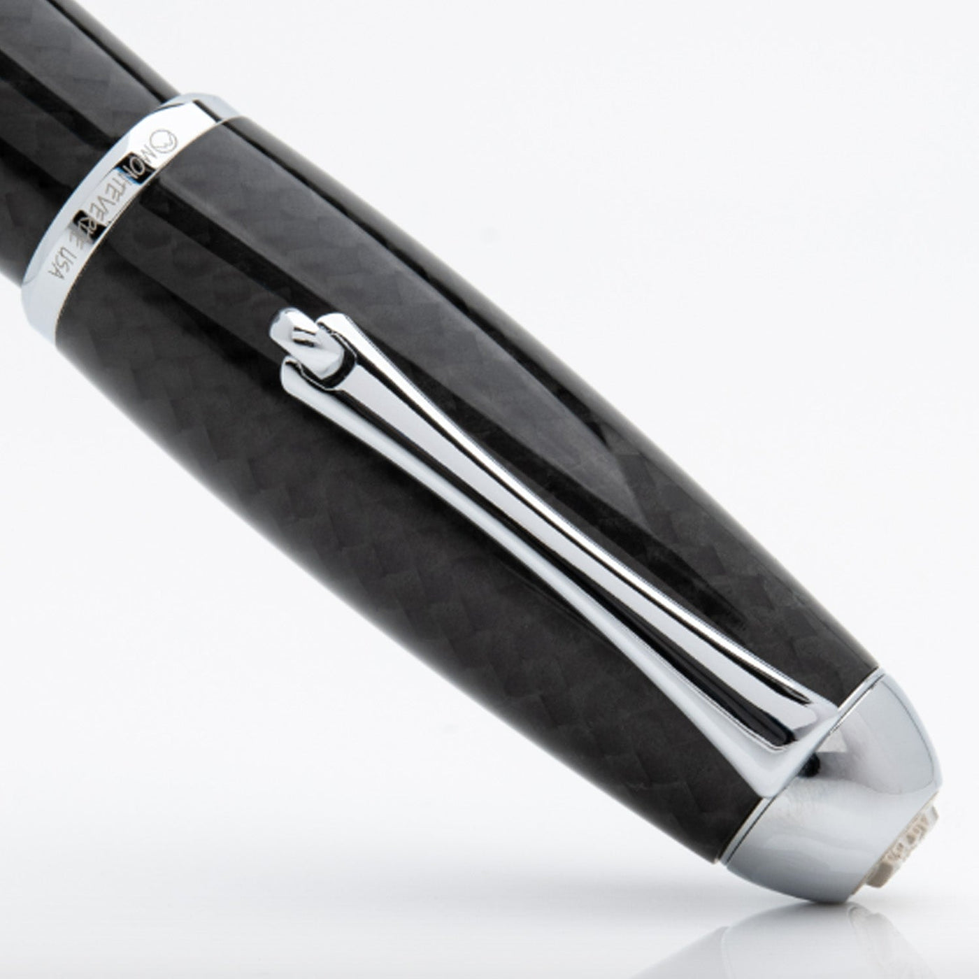 Monteverde Super Mega Carbon Fibre Fountain Pen - Black CT - penpencilink
