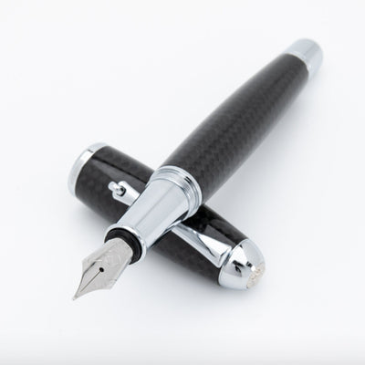 Monteverde Super Mega Carbon Fibre Fountain Pen - Black CT - penpencilink