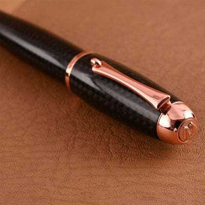 Monteverde Super Mega Carbon Fibre Roller Ball Pen - Black RGT - penpencilink