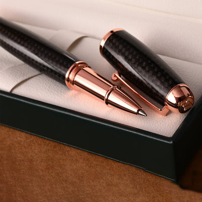 Monteverde Super Mega Carbon Fibre Roller Ball Pen - Black RGT - penpencilink