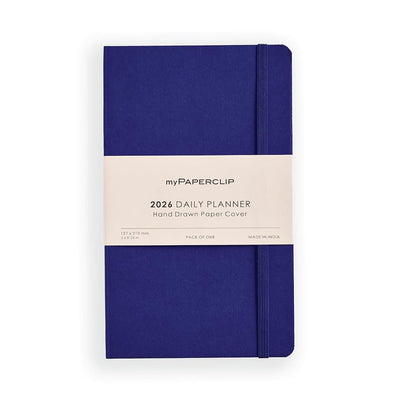myPAPERCLIP 2026 Daily Planner M1 | Medium Size | BlueBerry |Soft Cover | 384 Pages, 80 GSM | Blue - Berry - penpencilink