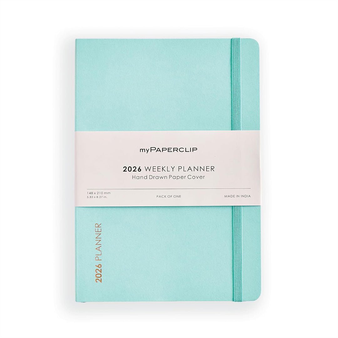 myPAPERCLIP 2026 Weekly Planner | A5 Size | Soft Cover | 192 Pages, 80 GSM | Mint - penpencilink