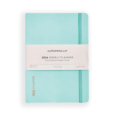 myPAPERCLIP 2026 Weekly Planner | A5 Size | Soft Cover | 192 Pages, 80 GSM | Mint - penpencilink