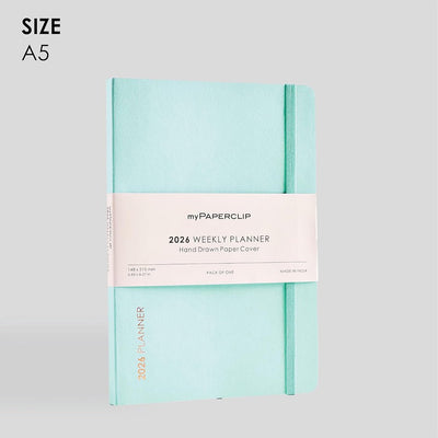 myPAPERCLIP 2026 Weekly Planner | A5 Size | Soft Cover | 192 Pages, 80 GSM | Mint - penpencilink