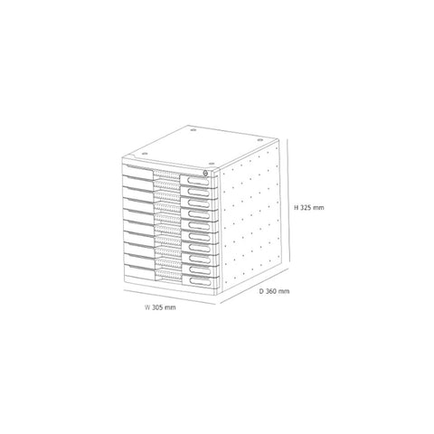 Sysmax | New Max File Cabinet | 10 Drawers | Grey