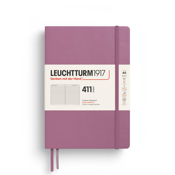 LEUCHTTURM1917 RULED NOTEBOOK  A5 (411 Pages)-DUSTY ROSE