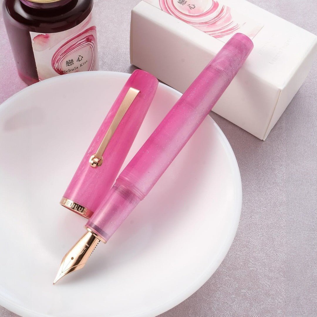Penlux | Fountain Pen | Concerto | Rose Nebula | Rose Gold Trim - penpencilink