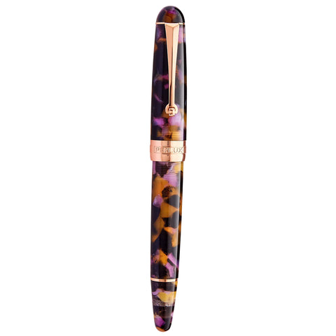 Penlux Masterpiece Delgado Fountain Ink Pen | Euploea (Brown Black) Body | Piston Filling | No. 6 Jowo Nibs