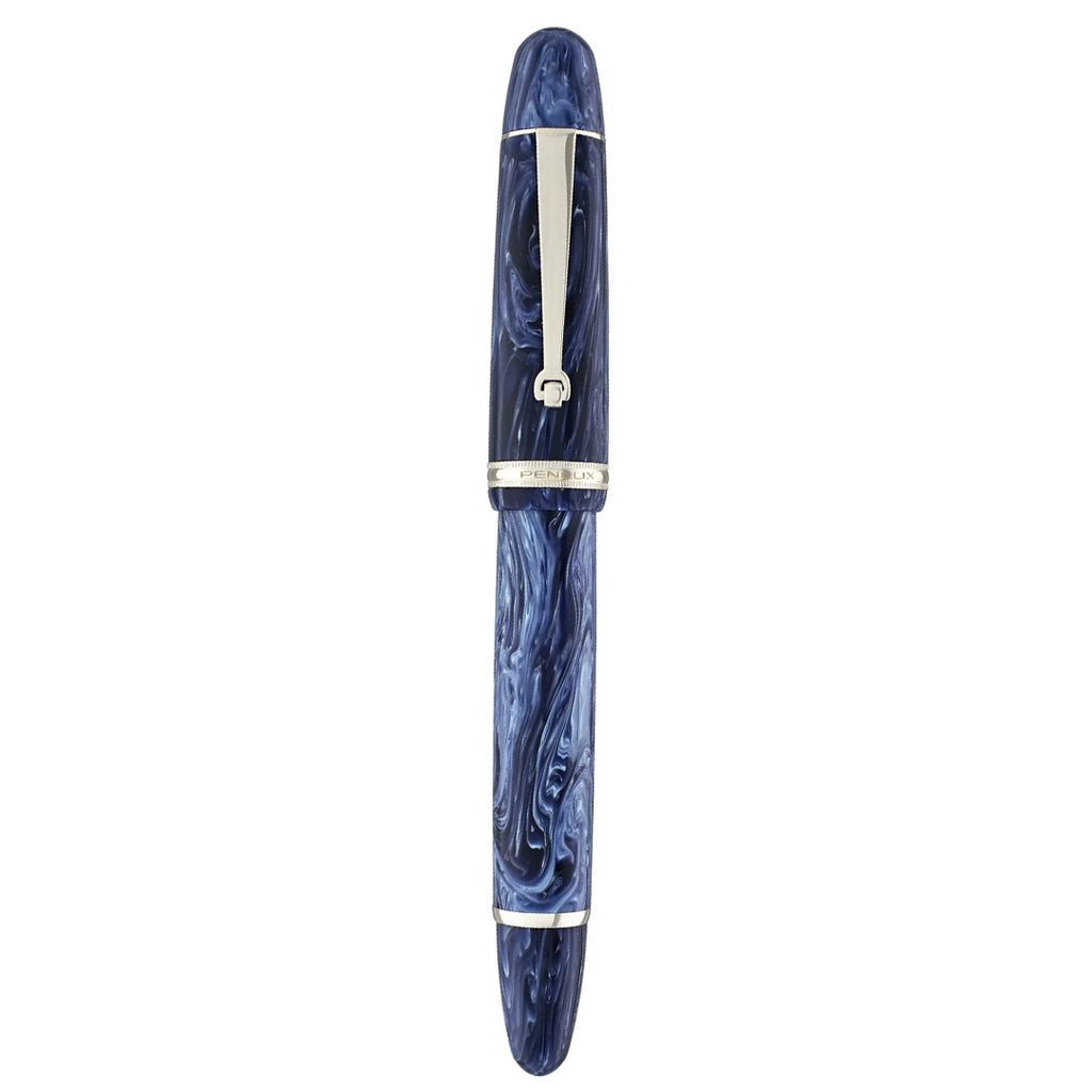 Penlux | Masterpiece Grande | Fountain Pen | Steel Nib | Blue Wave | Piston Filling