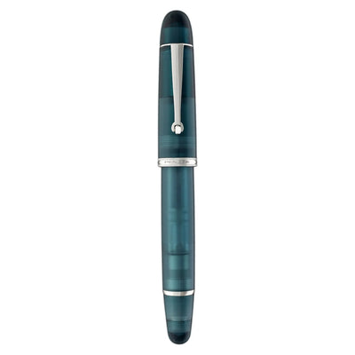 Penlux Masterpiece Grande Great Natural Fountain Ink Pen | Deepsea (Blue) Body | Piston Filling | Stainless Steel No. 6 Jowo Nibs