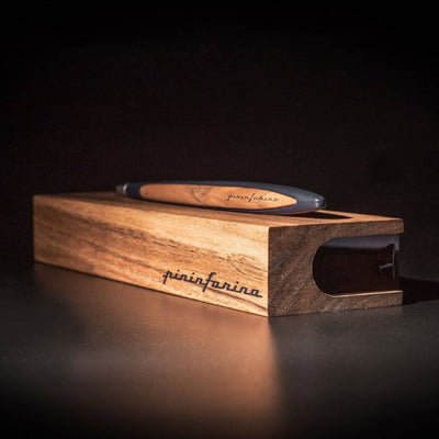 Pininfarina | Cambiano Classic Ink | Ballpoint Pen | Blue |  Solid Wood Desk Stand