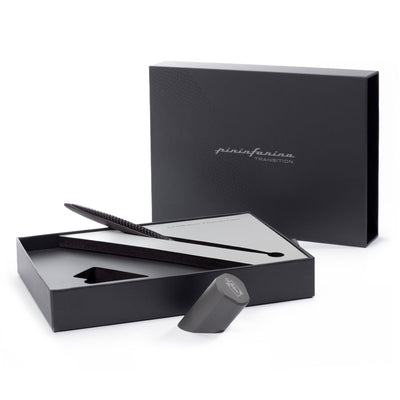 Pininfarina | Cambiano Transitions | Titanium | Ballpoint Pen | Inclined Desk Stand
