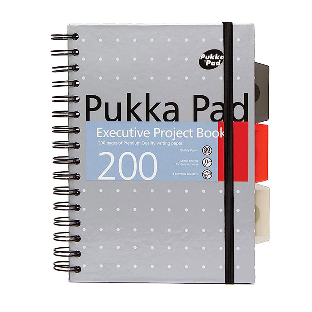 Pukka Pad | A5 | Executive Project Book | Metallic Silver