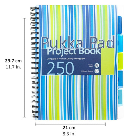Pukka Pad | A4 | Project Book | Ruled | Blue