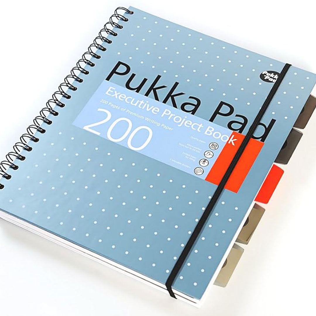 Pukka Pad | A4 | Spiral Bound Notebook | Ruled | Metallic Blue