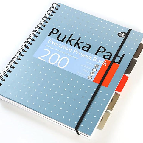 Pukka Pad | A4 | Spiral Bound Notebook | Ruled | Metallic Blue