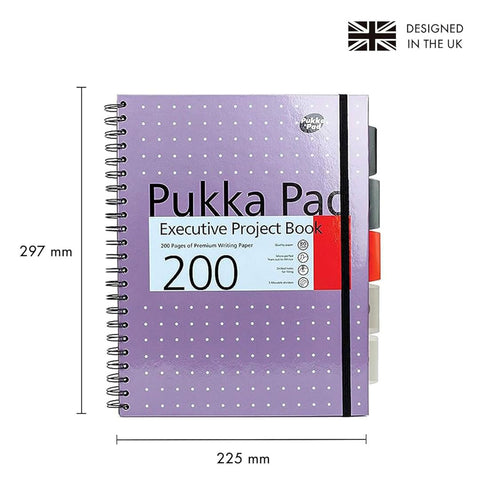 Pukka Pad | A4 | Spiral Bound Notebook | Ruled | Metallic Pink