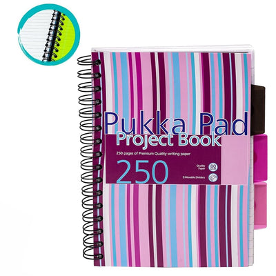Pukka Pad | A5 | Project Book | Ruled | Pink