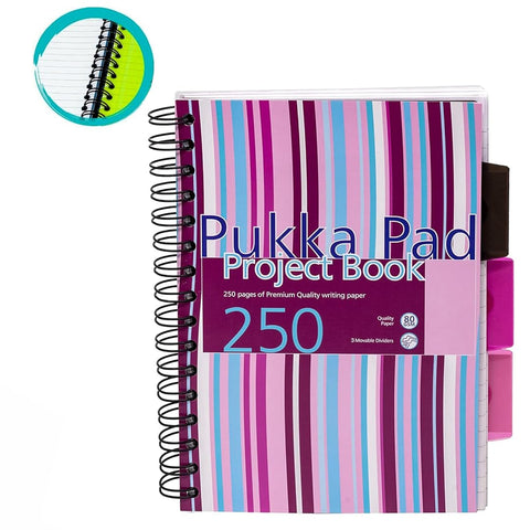 Pukka Pad | A5 | Project Book | Ruled | Pink