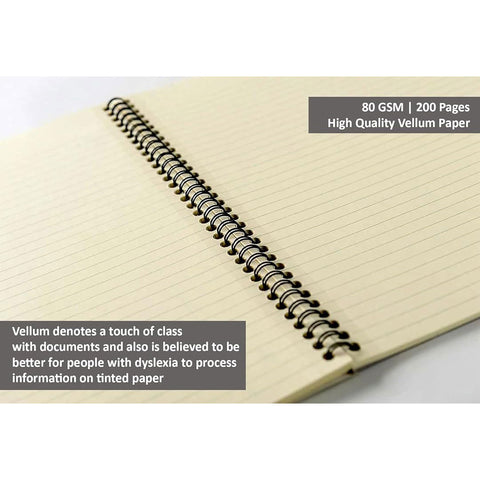 Pukka Pad | A5 | Vellum Notebook | Ruled | Yellow Metallic | Pack of 3