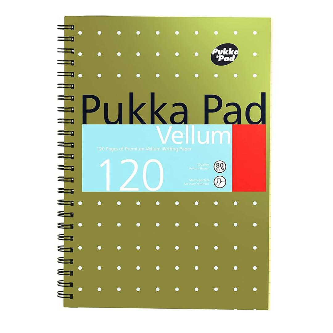 Pukka Pad | A5 | Vellum Notebook | Ruled | Yellow Metallic | Pack of 3