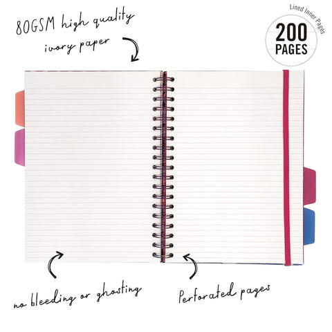 Pukka Pad | B5 | Subject book | Pack of 3 | Black Blue Cream