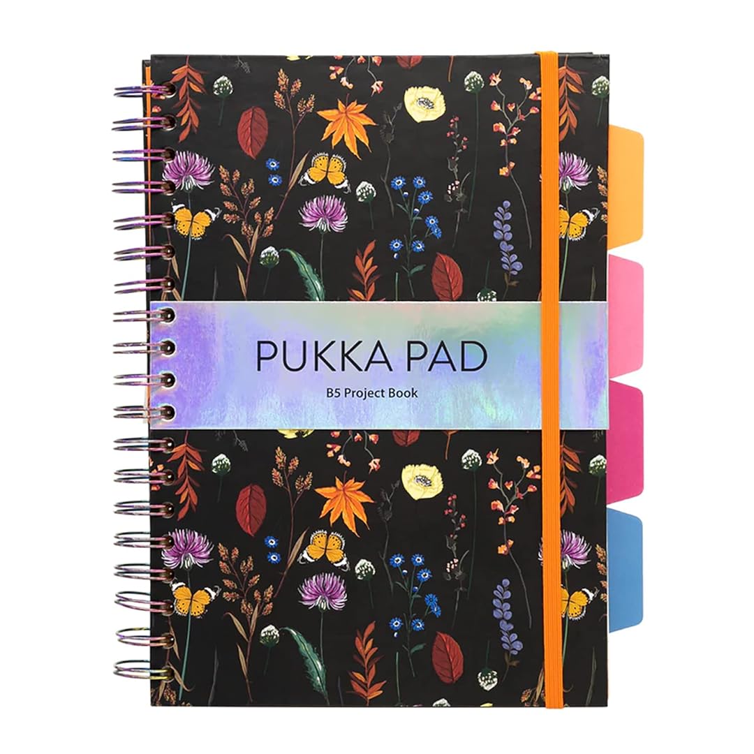 Pukka Pad | B5 | Subject book | Ruled | Black Floral