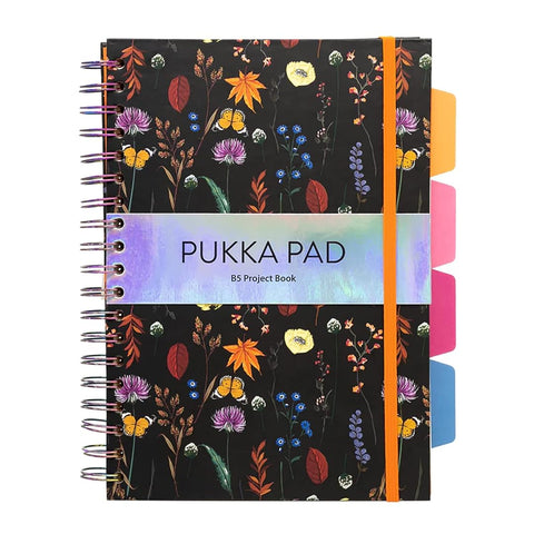 Pukka Pad | B5 | Subject book | Ruled | Black Floral