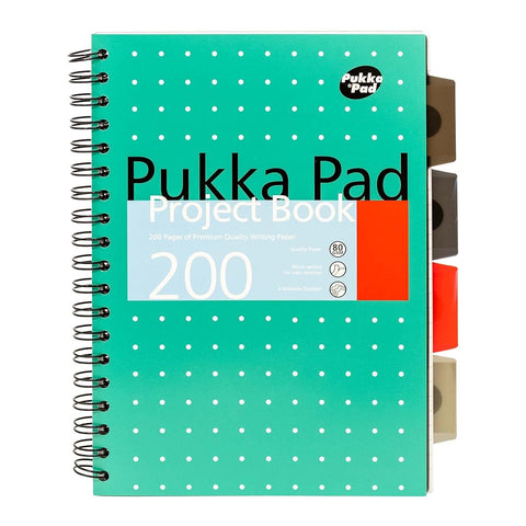 Pukka Pad | B5 | Subject Project Book | Ruled | Metallic Green | Pack of 3