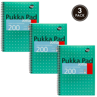 Pukka Pad | Metallic Range | Spiral Notebook | B5 | Ruled | Metallic Green | Pack of 3