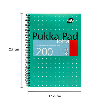Pukka Pad | Metallic Range | Spiral Notebook | B5 | Ruled | Metallic Green | Pack of 3