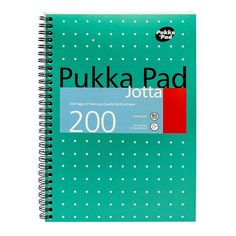Pukka Pad | Metallic Range | Spiral Notebook | B5 | Ruled | Metallic Green | Pack of 3