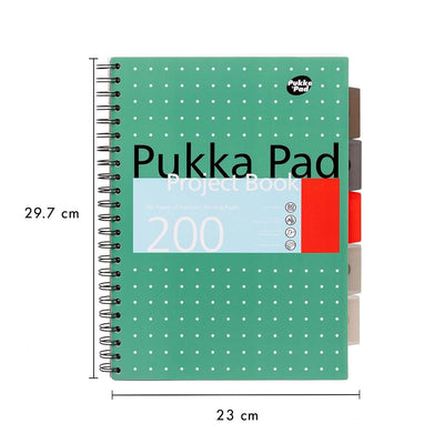 Pukka Pad | Project Book | A4+ | Ruled | Metallic Green | Pack of 3