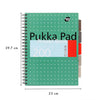 Pukka Pad | Project Book | A4+ | Ruled | Metallic Green | Pack of 3