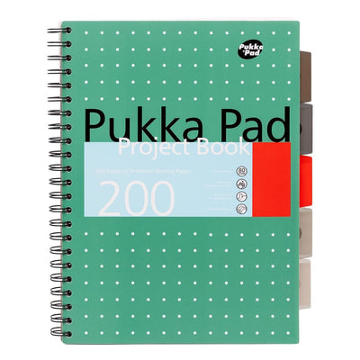 Pukka Pad | Project Book | A4+ | Ruled | Metallic Green | Pack of 3