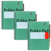 Pukka Pad | Project Book | A4+ | Ruled | Metallic Green | Pack of 3