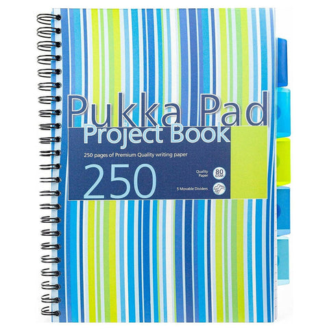 Pukka Pad | A5 | Stripes Hardback Project Book | Blue