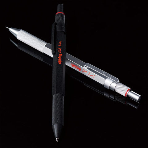 Rotring | 600 Pen And Mechanical Pencil | 3-in-1 | Silver